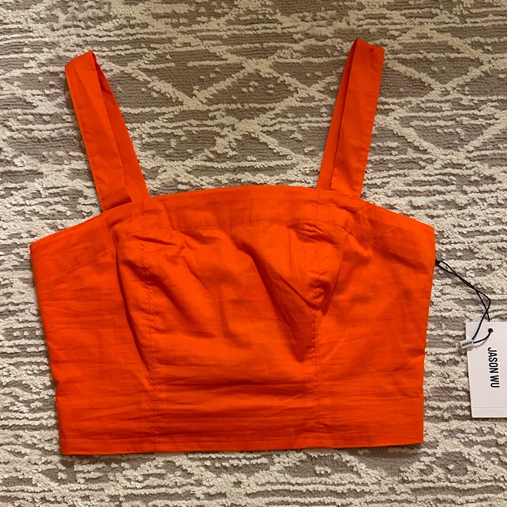 Jason Wu Orange Cropped Tank Top size XS